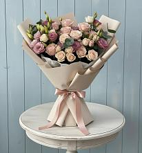 Букет бодрость в Тумботино Букет цветов из:  Розы и Лизиантусы в Тумботино