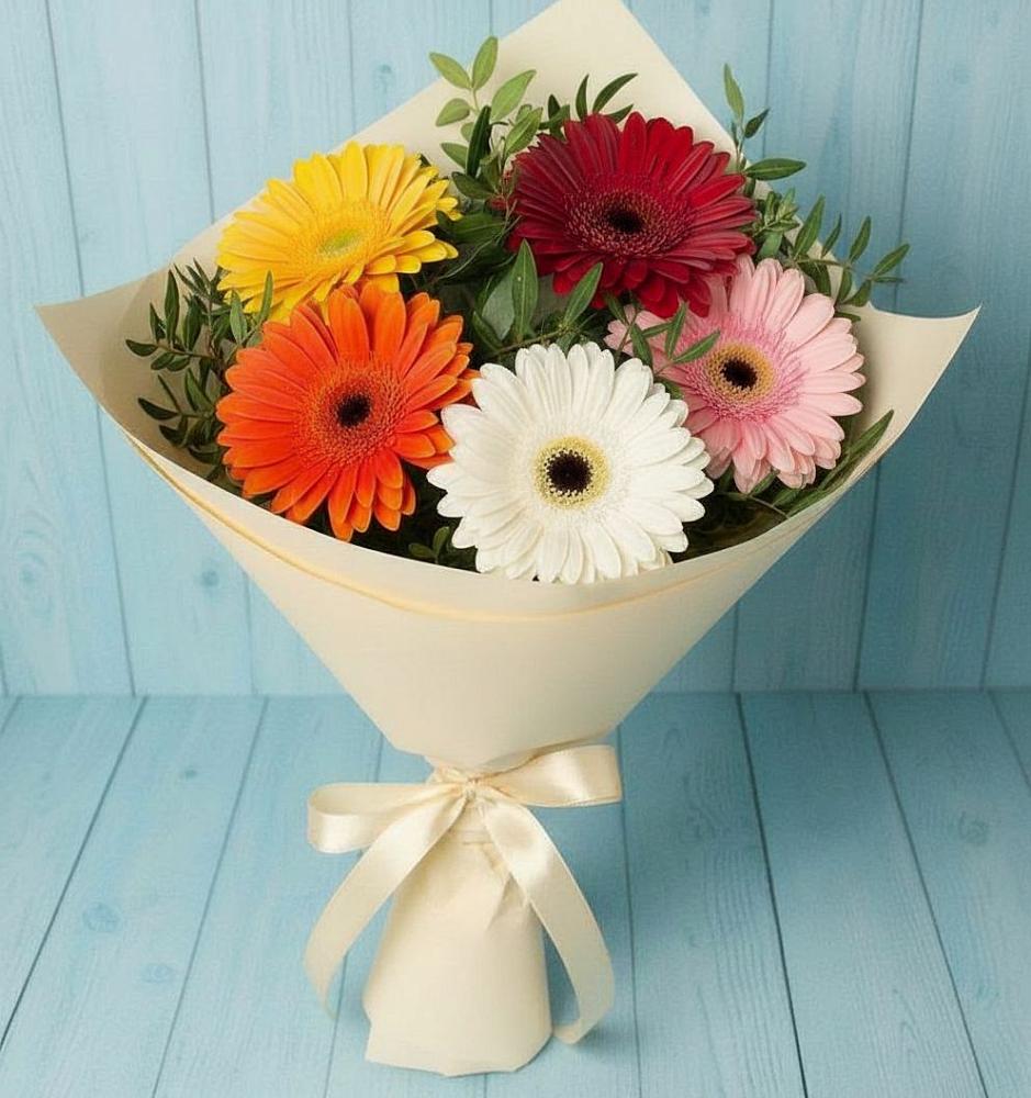 Букет праздник в Тумботино Букет цветов из: Герберы в Тумботино