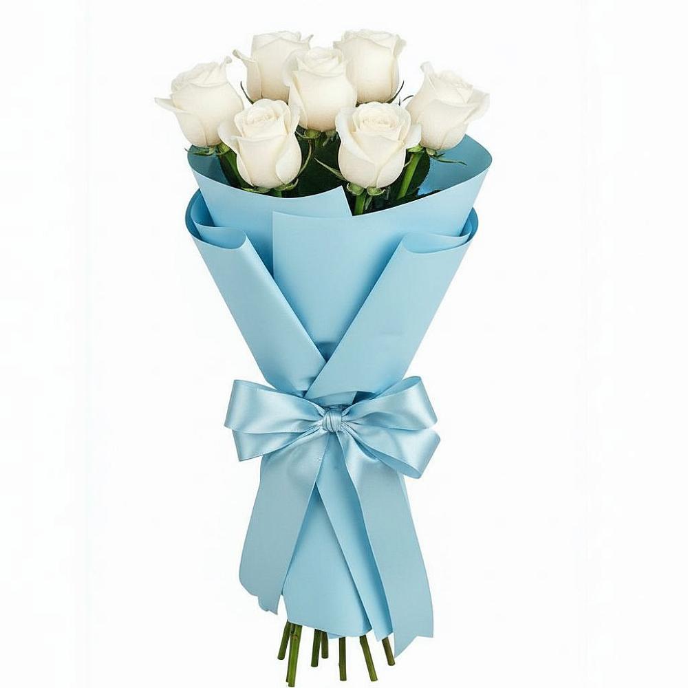 7 Белых роз Проуд в Тумботино Букет 7 белых роз Проуд в Тумботино