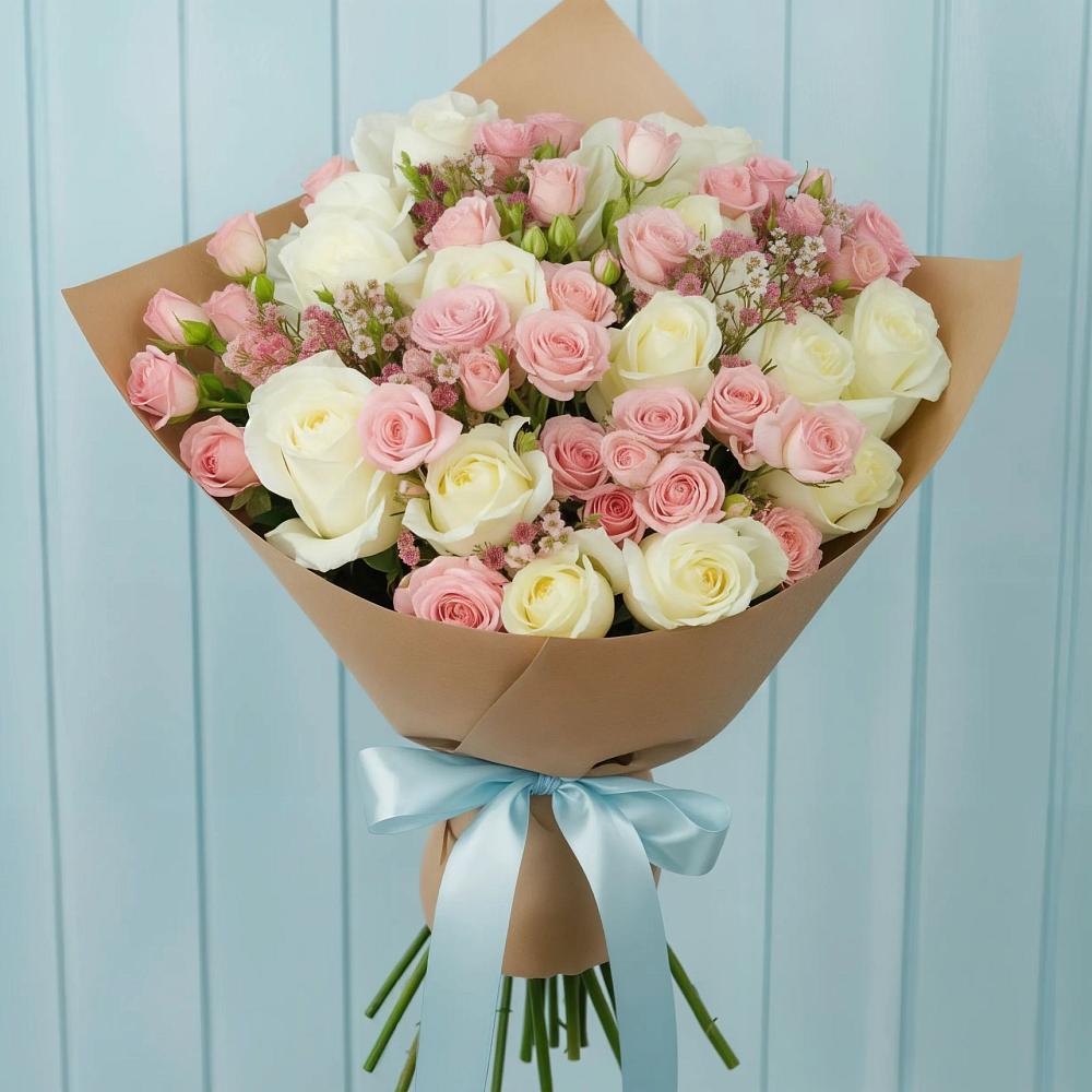 Букет романтичный подарок в Тумботино Букет цветов из: Розы в Тумботино