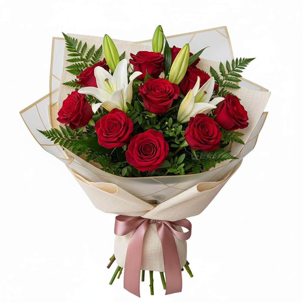 Букет цветов из: Лилии и Розы в Тумботино