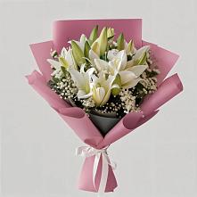 Букет Лилии в розовом в Тумботино Букет цветов из:  Лилии в Тумботино