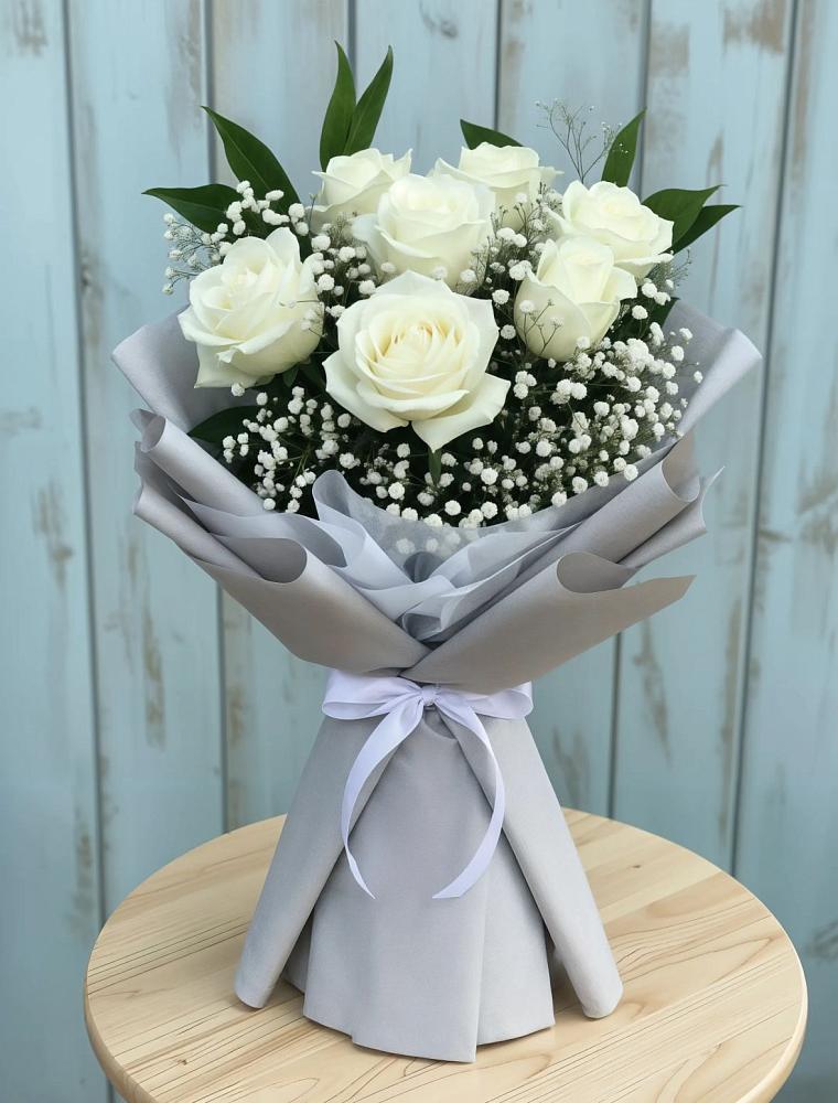 Букет из белых роз в Тумботино Букет цветов из: Розы в Тумботино