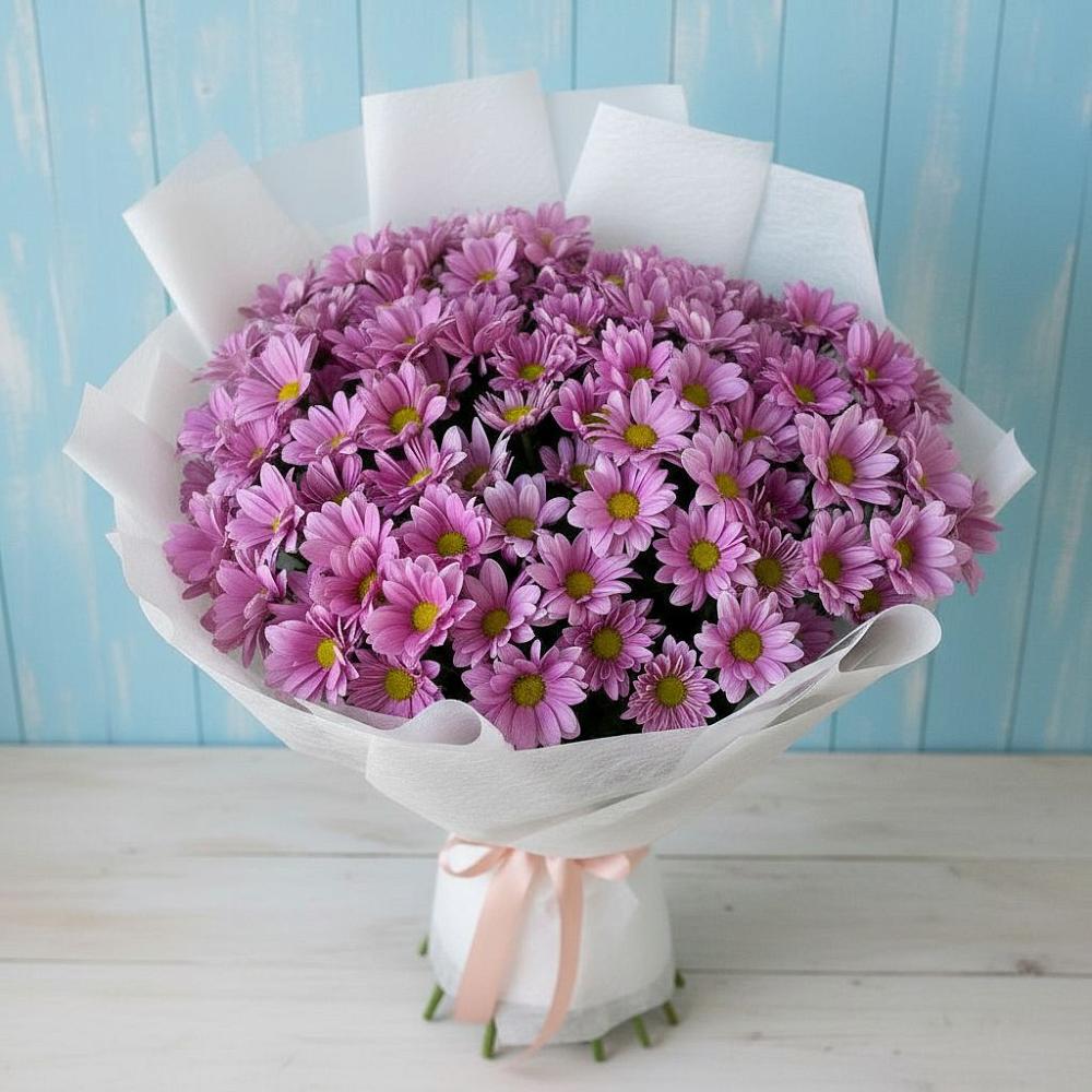 Букет сиреневая охапка в Тумботино Букет цветов из: Хризантемы в Тумботино