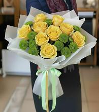 Букет цветов из:  Хризантемы и Розы в Тумботино