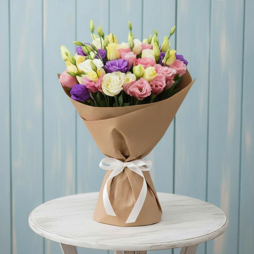 Букет Цветная эустома в Тумботино Букет цветов из: Лизиантусы в Тумботино