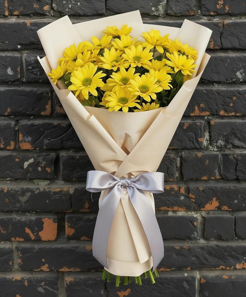 Букет Желтое настроение в Тумботино Букет цветов из: Хризантемы в Тумботино