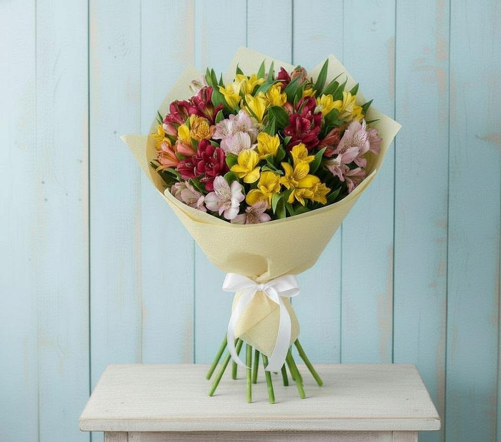 Букет Летние краски в Тумботино Букет цветов из: Альстромерии в Тумботино