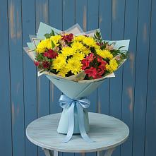 Букет сочные брызги в Тумботино Букет цветов из:  Альстромерии и Хризантемы в Тумботино